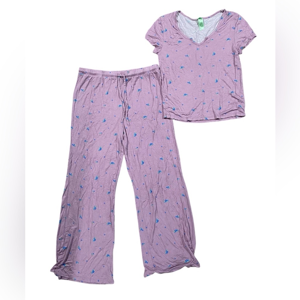 Honeydew Intimates Lounge Set Purple Pajama Set with Blue Accents Blueberries